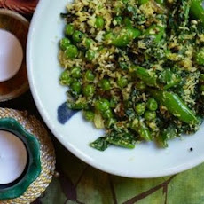 Indian-style Spiced Peas with Toasted Coconut
