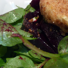 Honey Roasted Beets with Mint Gremolata and Baked Honey Chevre Nuggets