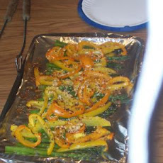 Grilled or Oven Roasted Bell Peppers and Asparagus