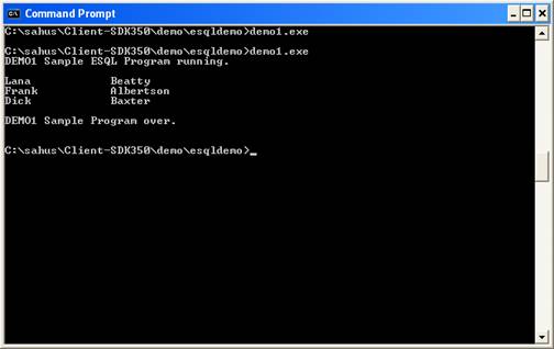 ESQL/C Demo 1