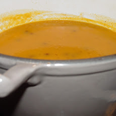 Carrot Potato Soup with Tiny Buffalo Meatballs
