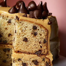 Banana-Chocolate Chip Cake with Peanut Butter Frosting