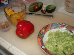 Guac-filled bell pepper prep
