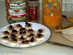 Banana disks with nut butter and raisins