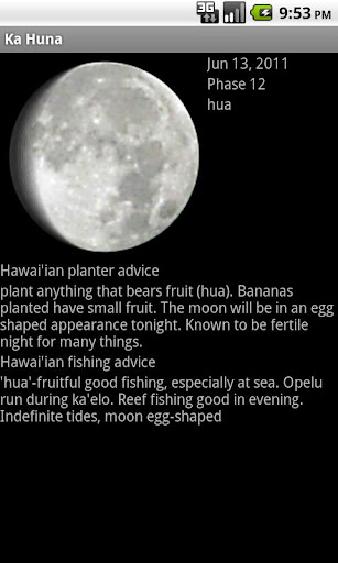 Ka Huna Hawaiian Moon Calendar