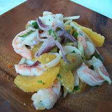 Marinated Seafood Salad with Orange and Olive