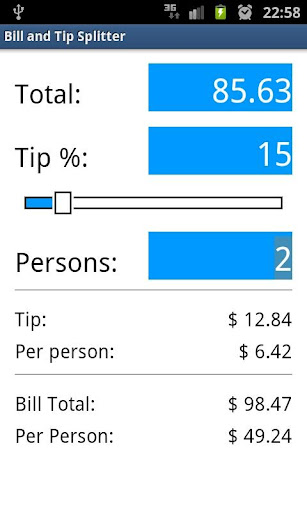 Bill and Tip Splitter