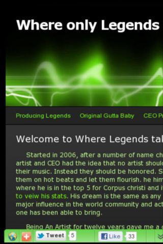 Producing Legends Mobile App