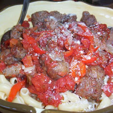 Pasta With Roasted Peppers & Sausage