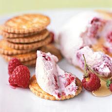 Raspberry Yogurt Cheese with Gingersnaps