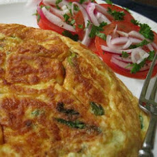 Asparagus & Fontina Frittata W/Sliced Tomato & Red Onion
