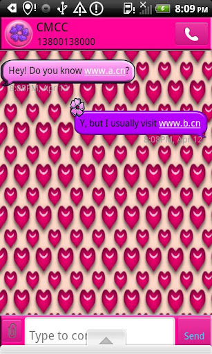 GO SMS THEME PinkHots