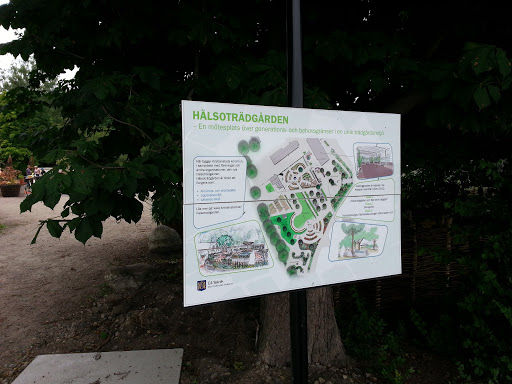 Hälsoträdgården infoskylt