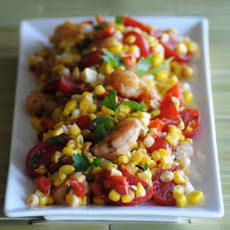 Fresh Corn Salad With Spicy Shrimp and Tomatoes
