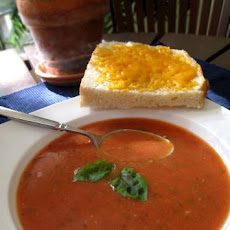 Homemade Tomato-Basil Soup with Cheese Toasts