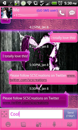 GO SMS THEME LovelyHeart