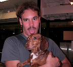 Jason licking a hot dog-dog
