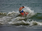 Jason up high carving on an epic frontside ride