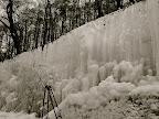 Man-made ice wall