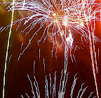 Fireworks dance all around