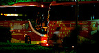 Japanese buses at night