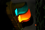 A light changes to yellow at night