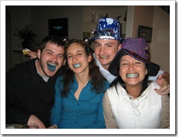 At this point, Chris, Paula, G & Mariana are still laughing about the blue teeth.