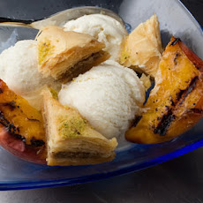 Baklava Sundae with Grilled Peaches Recipe
