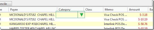 Having combo boxes for categories and classes inline with the transaction would be nice.
