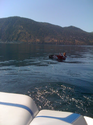 Nick getting ready to wakeboard at Lake Chelan
