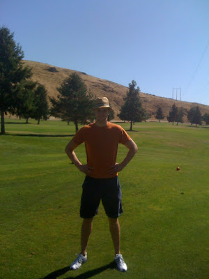 Joel preparing to golf