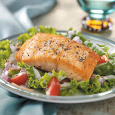 Salmon Fillets on Greens Recipe