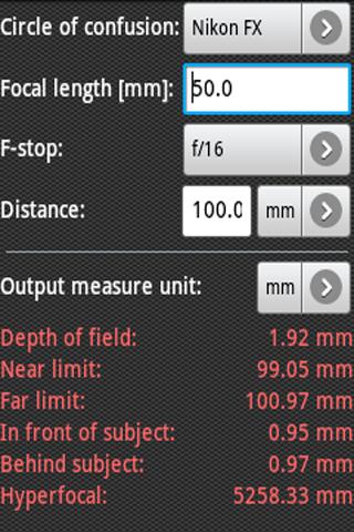 DoF Calc