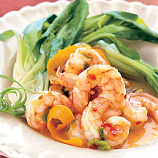 Spicy-Sweet Tangerine Shrimp with Baby Bok Choy