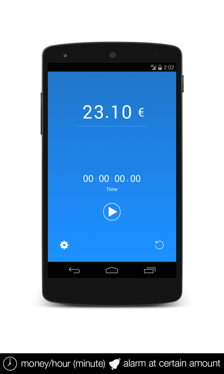 Android application Cash Clock screenshort