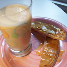 Peanut Butter Toast With Icy-Cold Banana Milk