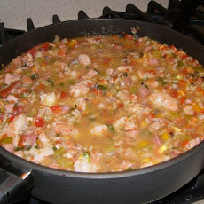 Chicken, Shrimp, and Ham Jambalaya