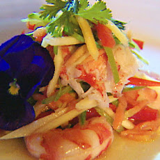 Salad of Green Mango with Prawn and Lobster Tail and Lime-Chili Dressing
