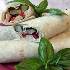 Chicken With Zucchini and Roasted Pepper Wraps