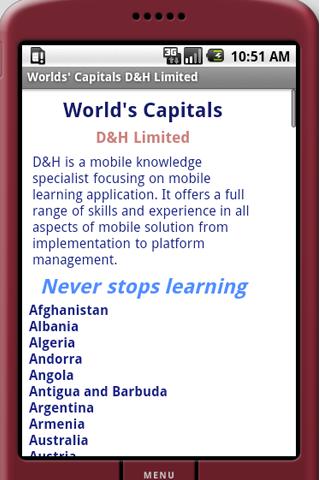 World Capitals Dictionary