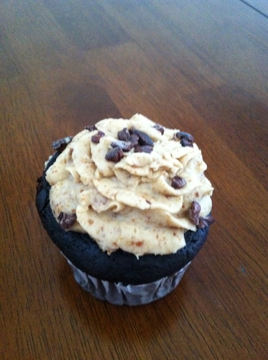Gluten free cupcake with almond frosting