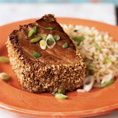 Sesame-Crusted Tuna with Ginger-Peanut Rice
