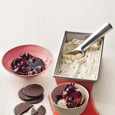 Mascarpone Semifreddo with Cherry-Port Sauce