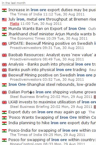 Iron Ore News