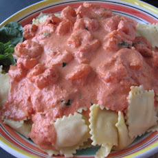 Ryan's Ravioli With Shrimp and Tomato-Cream Sauce