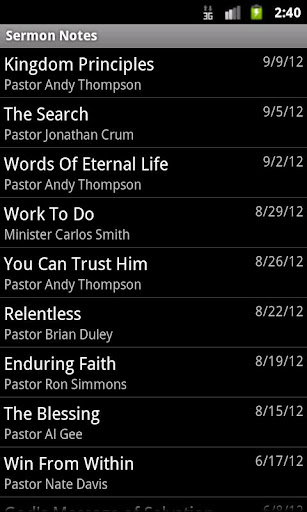 Sermon Notes