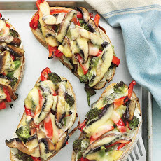 Portobello, Broccoli, and Red-Pepper Melts