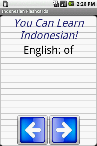 English Indonesian Flashcards