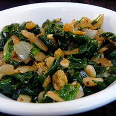 Spinach Sauteed With Raisins and Pine Nuts
