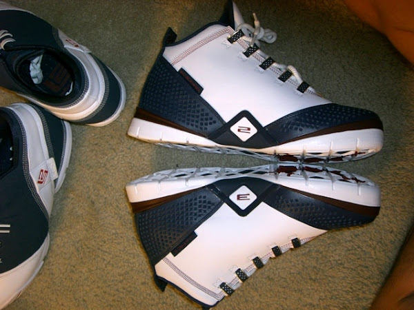 White and Navy LeBron Soldier II Sample vs General Release